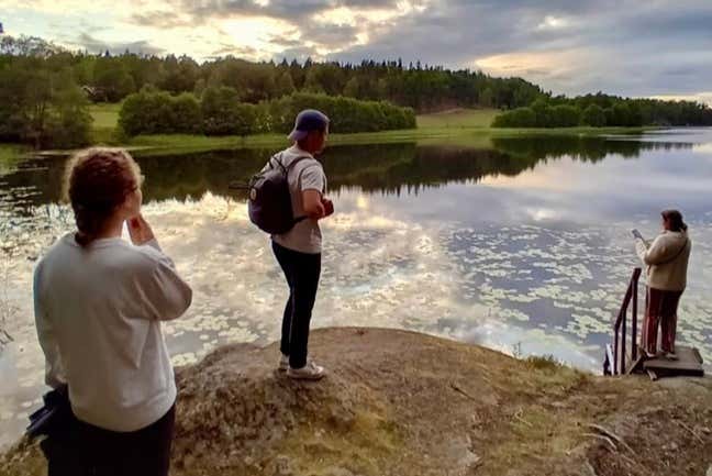 Enjoying the hiking route